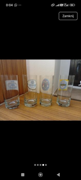 Wysokie szklanki, kufle z logami firm piwowarskich vintage