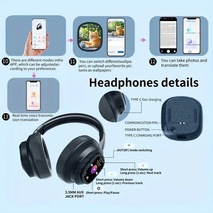 Headphones Hyundai com LCD