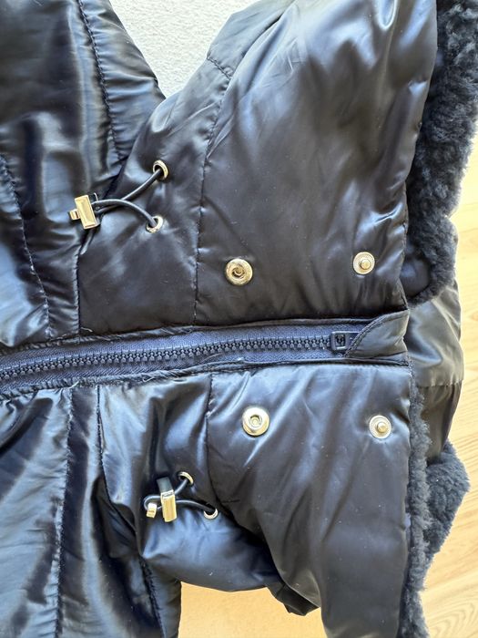Płaszcz kurtka długa puchowa marki Massimo Dutti rozmiar 36 granatowa