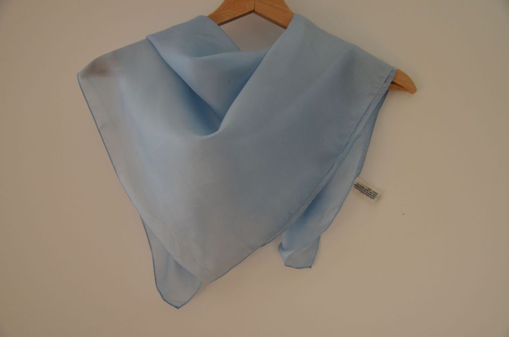 washable chusta apaszka błękitna 100% silk jedwab