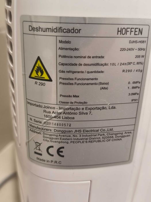 Desumidificador Hoffen