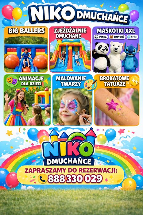 Wynajem dmuchańców dla dzieci