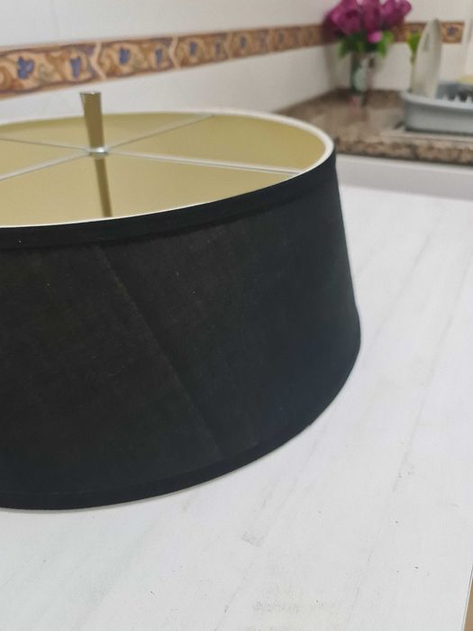 Abajour Grande Redondo Preto Spider Black Lamp Candeeiro