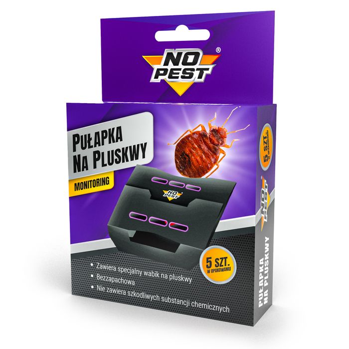 Pułapka lepowa na pluskwy. Lep do zwalczania pluskiew No Pest® (5 szt)