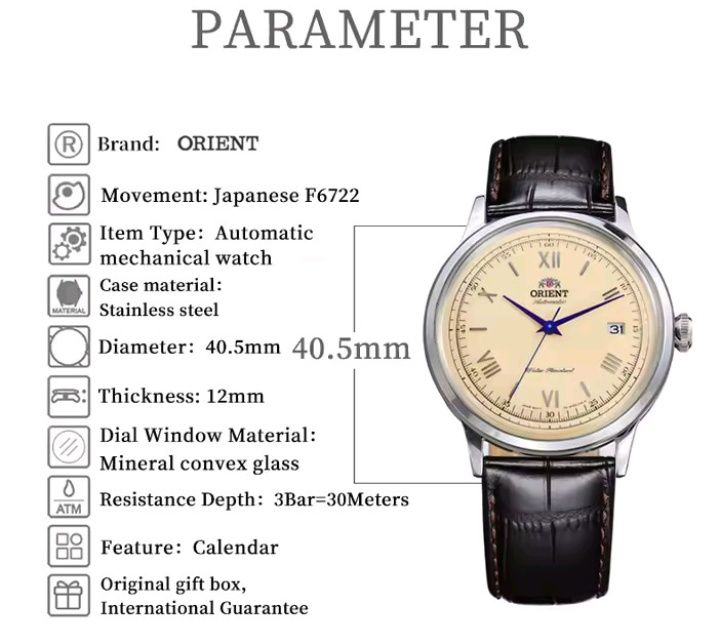 Механічний годинник з автопідзаводом Orient Bambino 2nd Gen FAC00009