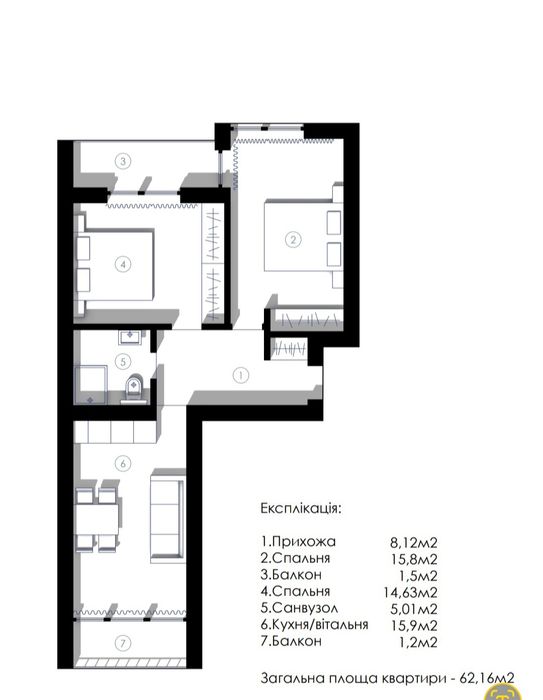 Продаж 2-кімнатної квартири від власника по вигідній ціні