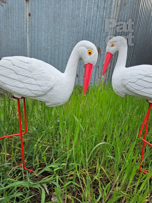 Figurki bocian bociek do ogrodu dekoracja działka ozdoba 2 szt.