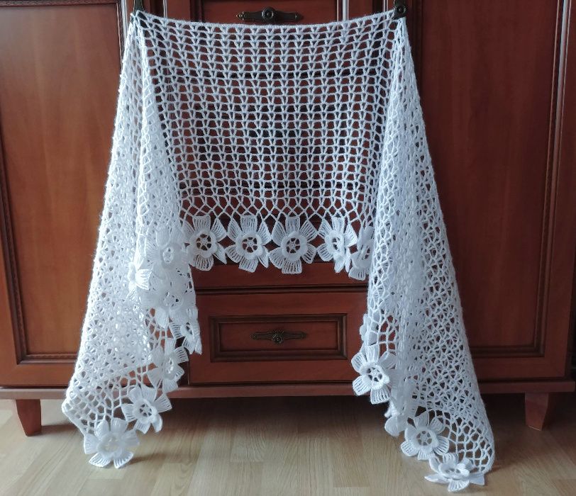 Szal, etola do ślubu - na szydełku. Rękodzieło. Ślub. Komunia