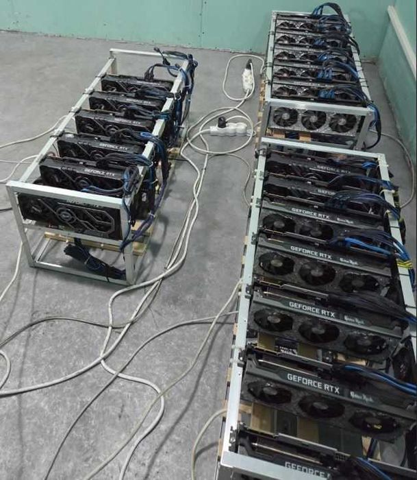 Продам ріги з відеокартами (відеокарти) після майнінгу (mining). Стан хороший.