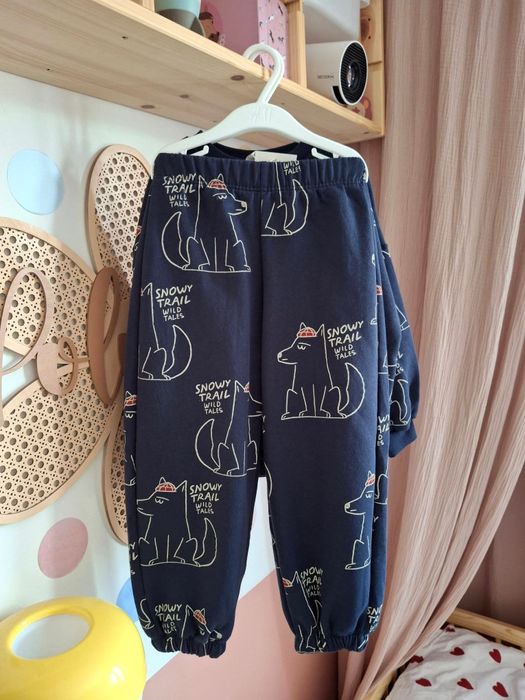 Zara komplet wilki 104 bluza spodnie jogger