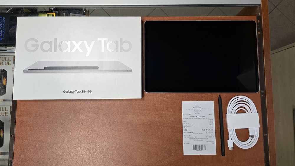 Tablet Samsung Galaxy Tab S8+ 5G 12.4" 128GB/8GB RAM srebrny, jak nowy