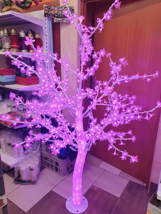 Drzewko Led Różowe z efektem flash
