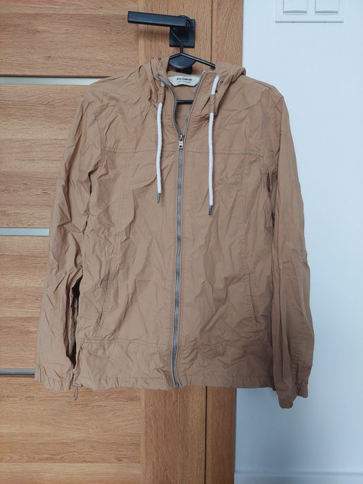Ruda karmelowa kurtka przejściowa wiatrówka pull&bear S
