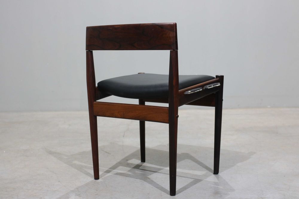 Cadeiras Grete Jalk da déc. 60 em pau santo e couro | Mid Century