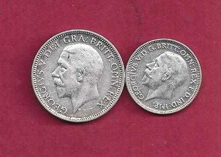 INGLATERRA? Rhodesia 2 Moedas  six pence 1928 e one shiling 1928 Prata