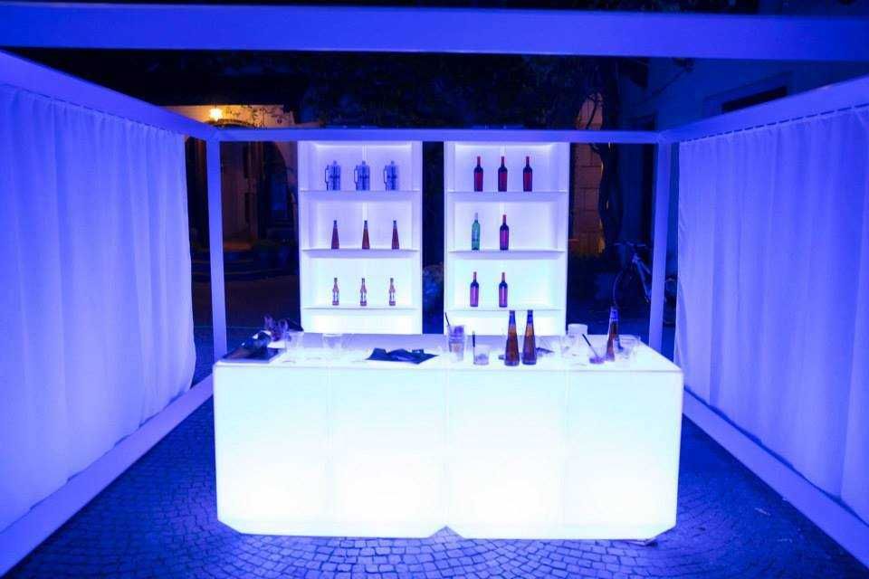 Mobiliario com iluminação rgb