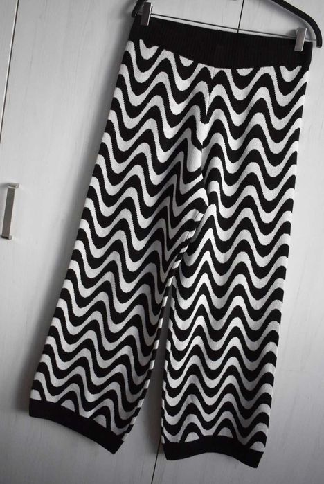 Spodnie 38 M dzianinowe szwedy palazzo luźne szerokie nogawki H&M