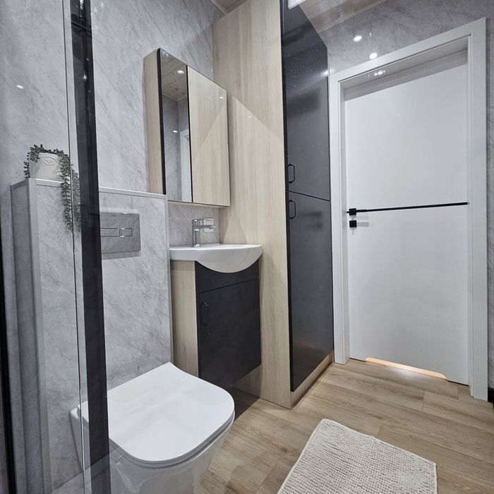 Domek mobilny na kołach Nowy Wyposażony drewniany na zgłoszenie