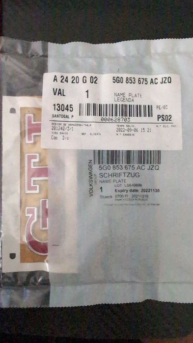 Emblema original VW GTI