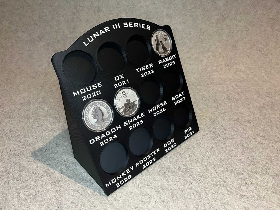 Ozdobny stojak etui na srebrne monety 1oz Australian Lunar III
