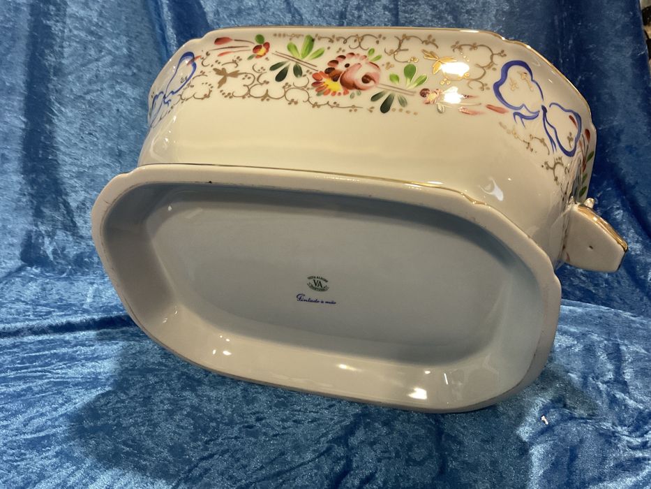 Terrina vista alegre porcelana pintura manual 36 cm x22 cm