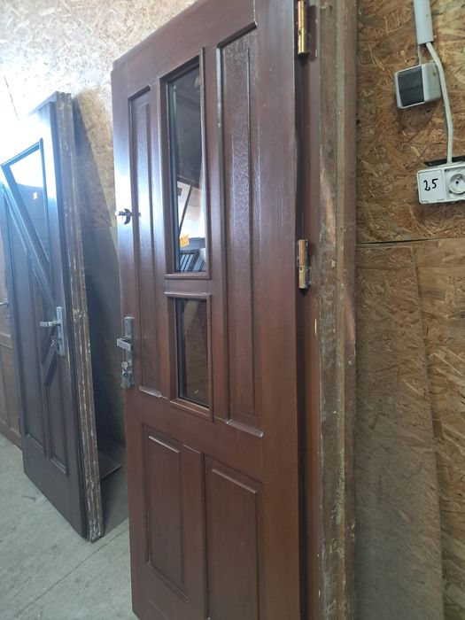 DRZWI Zewnętrzne Drewniane Sosnowe Wejściowe 94x203cm