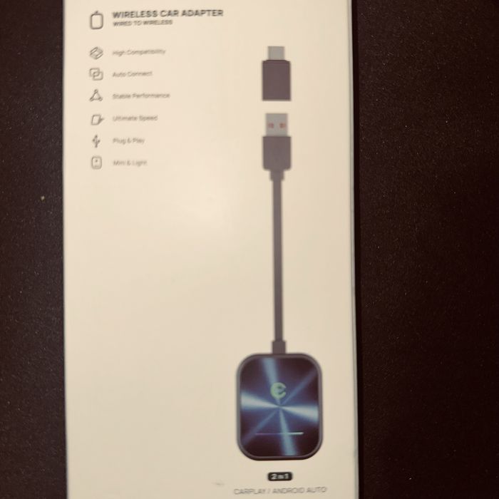 Adaptador pen usb Wireless CarPlay & Android Auto 2 em 1
