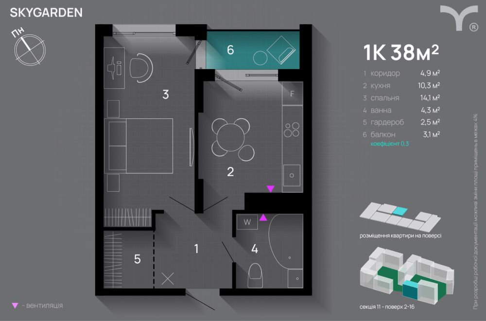 1к квартира майже в центрі — все поруч!