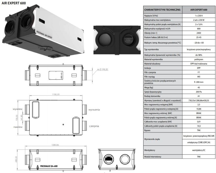 WARTO!!! REKUPERATOR Air Expert EPP 600 Polski Producent rekuperacja