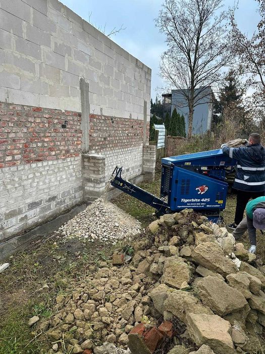 Wynajem mini kruszarki , kruszenie gruzu , kruszarka do gruzu