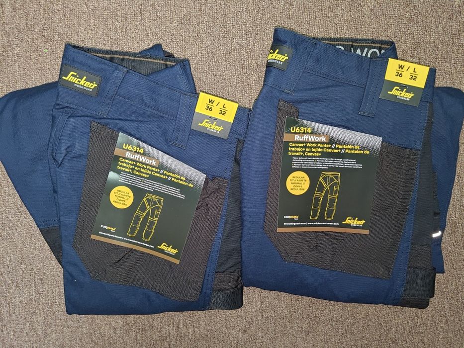 Dwupak spodni 6314 Snickers RuffWork 52 Canvas+ robocze serwis grube