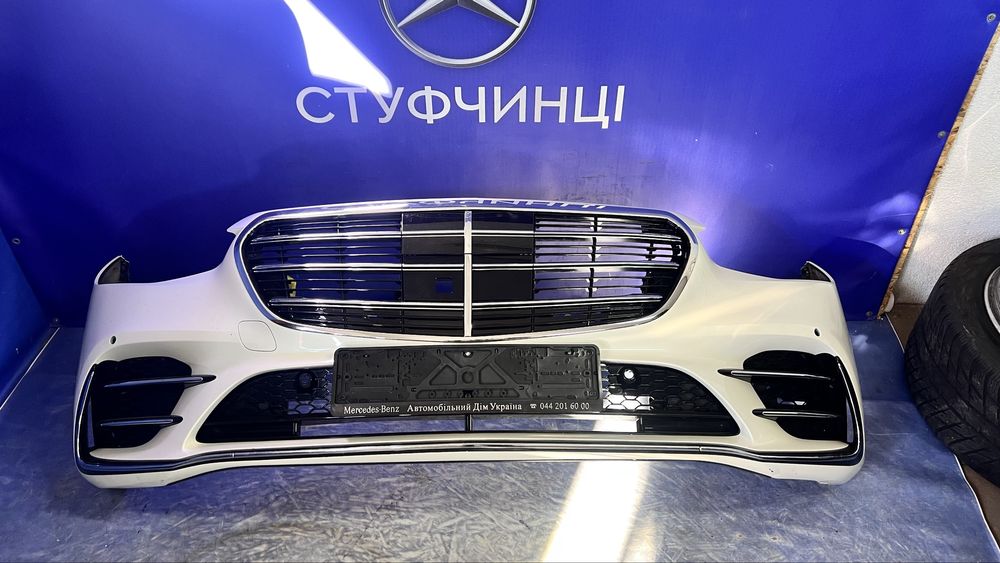 Бампер передній білий 799 передний Мерседес Mercedes-Benz S223 AMG