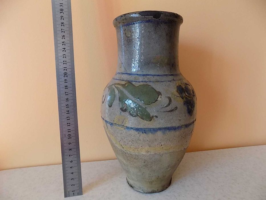 Глечик Опішня старовинний розмальований емаль