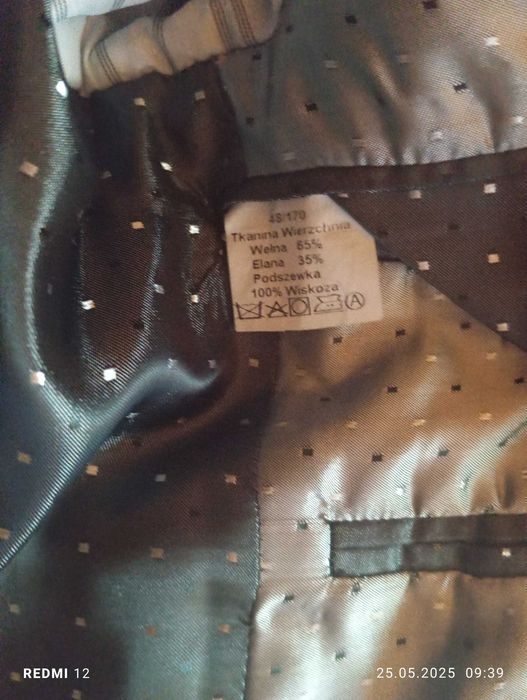 Garnitur męski rozmiar 170