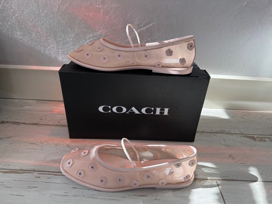 Coach Emilia Mary Jane. Туфли балетки Мери Джейн натуральная кожа сетка р 39