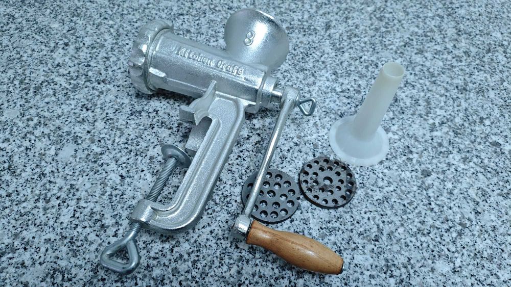 Máquina de Picar Carne KitchenCraft Nº 8 – NOVA c/ 3 Discos e Funil