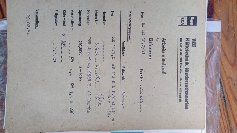 NOWA  DDR   MASZYNA  ILKA  1984  nowa
