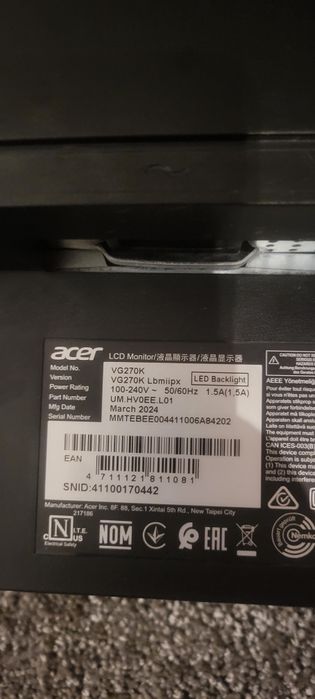 Acer LCD 27"  VG270K