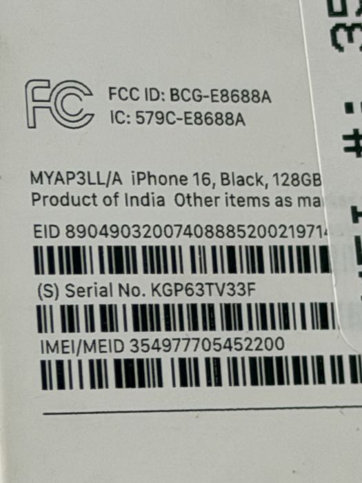 Apple Iphone 16 128 gb новий запакований 16 фіз сім