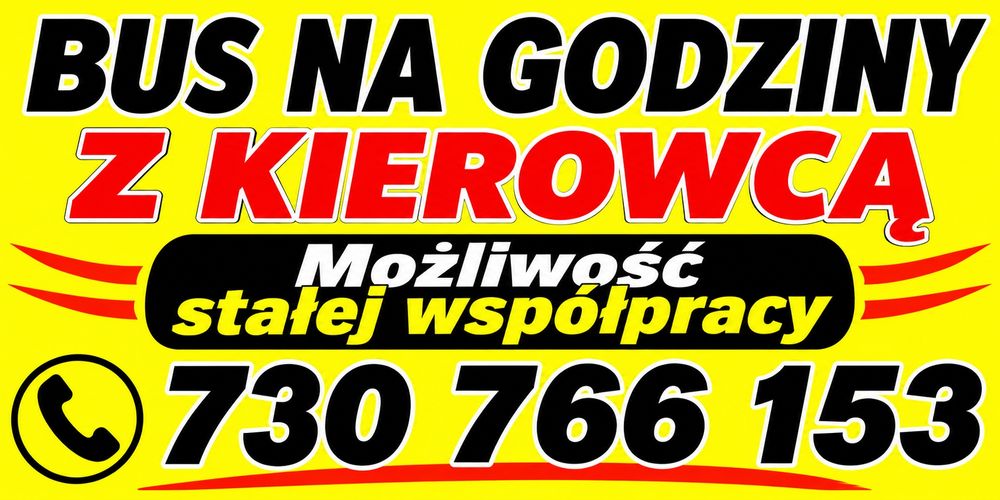 Bus na godziny z kierowcą  możliwość stałej współpracy.