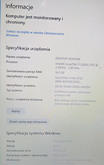 Laptop Lenovo g70-80,  Intel Core i7 + Windows 10 pro