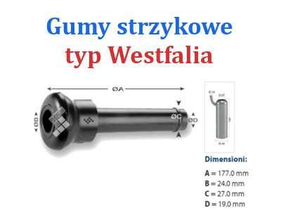 Gumy strzykowe Spaggiari 0-153 duża główka do dojarki Westfalia