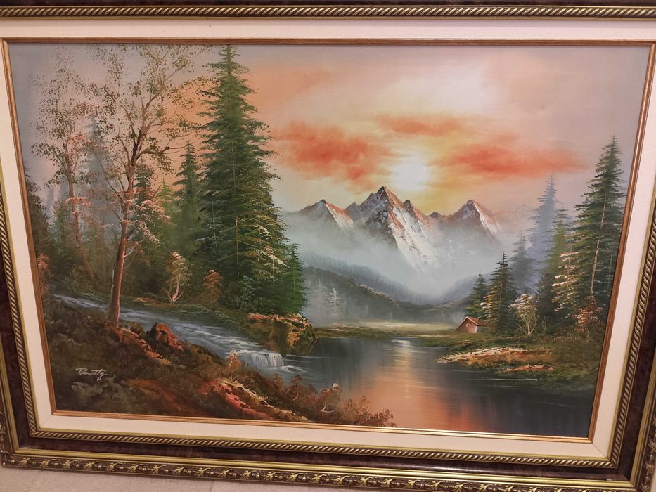 Quadro sala em tela pintado a óleo e assinado