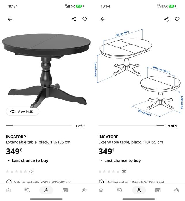 mesa de jantar extensível da Ikea