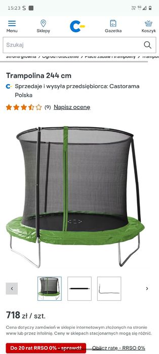 Trampolina 244 jak nowa