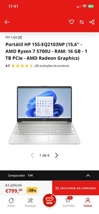 portatil hp quase novo