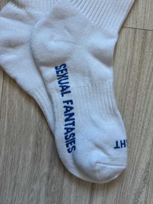 Białe skarpetki Vetements striped crew socks