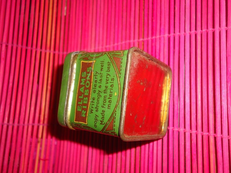 Vintage Caixa de Lata da Fita da Máquina de Escrever de ELLAMS