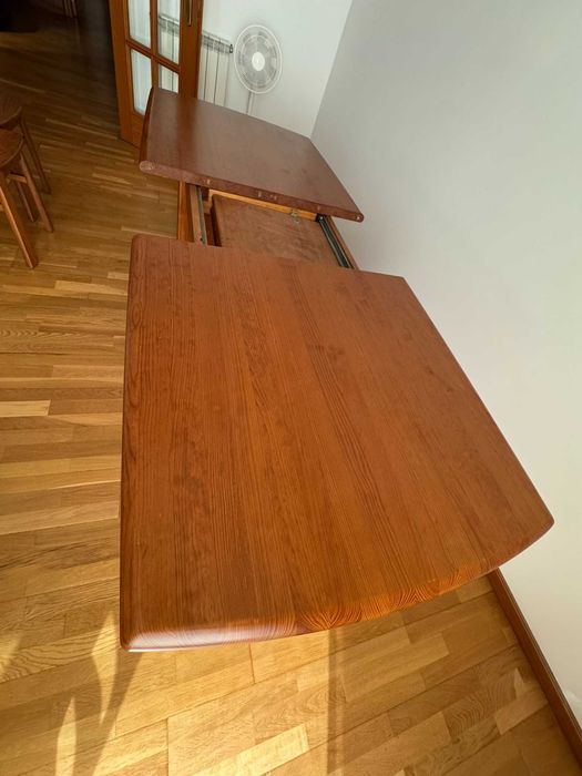 Extendable Dining Table with 6 Solid Pine Chairs507305090938972162