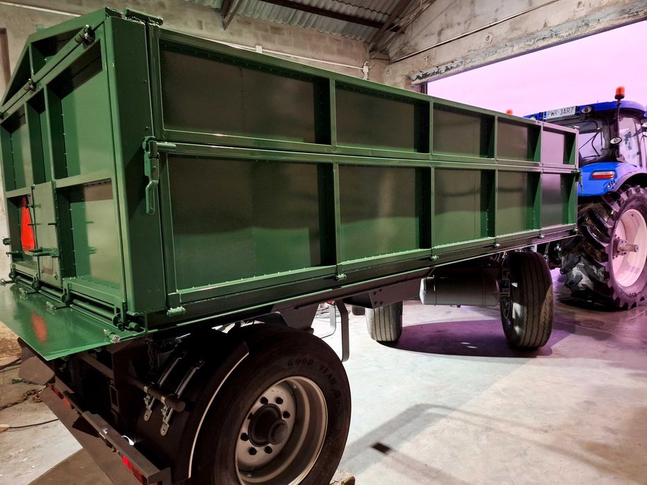 Przyczepa HL HW 8011, trzystronny wywrot. Zamiana na naczepę wywrotkę.